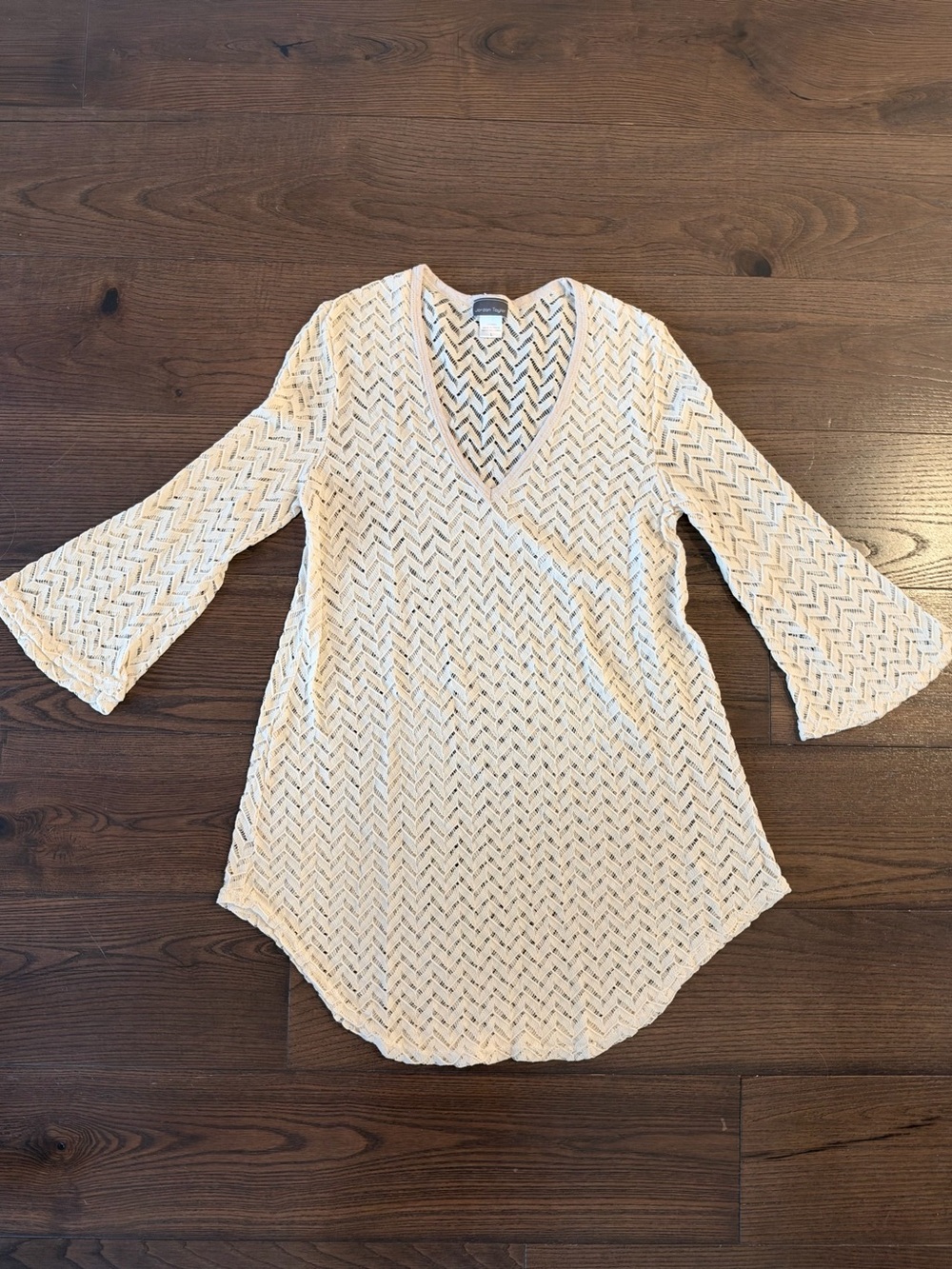 Jordan Taylor Ivory Crochet Knit Swimsuit Cover Up – Size L